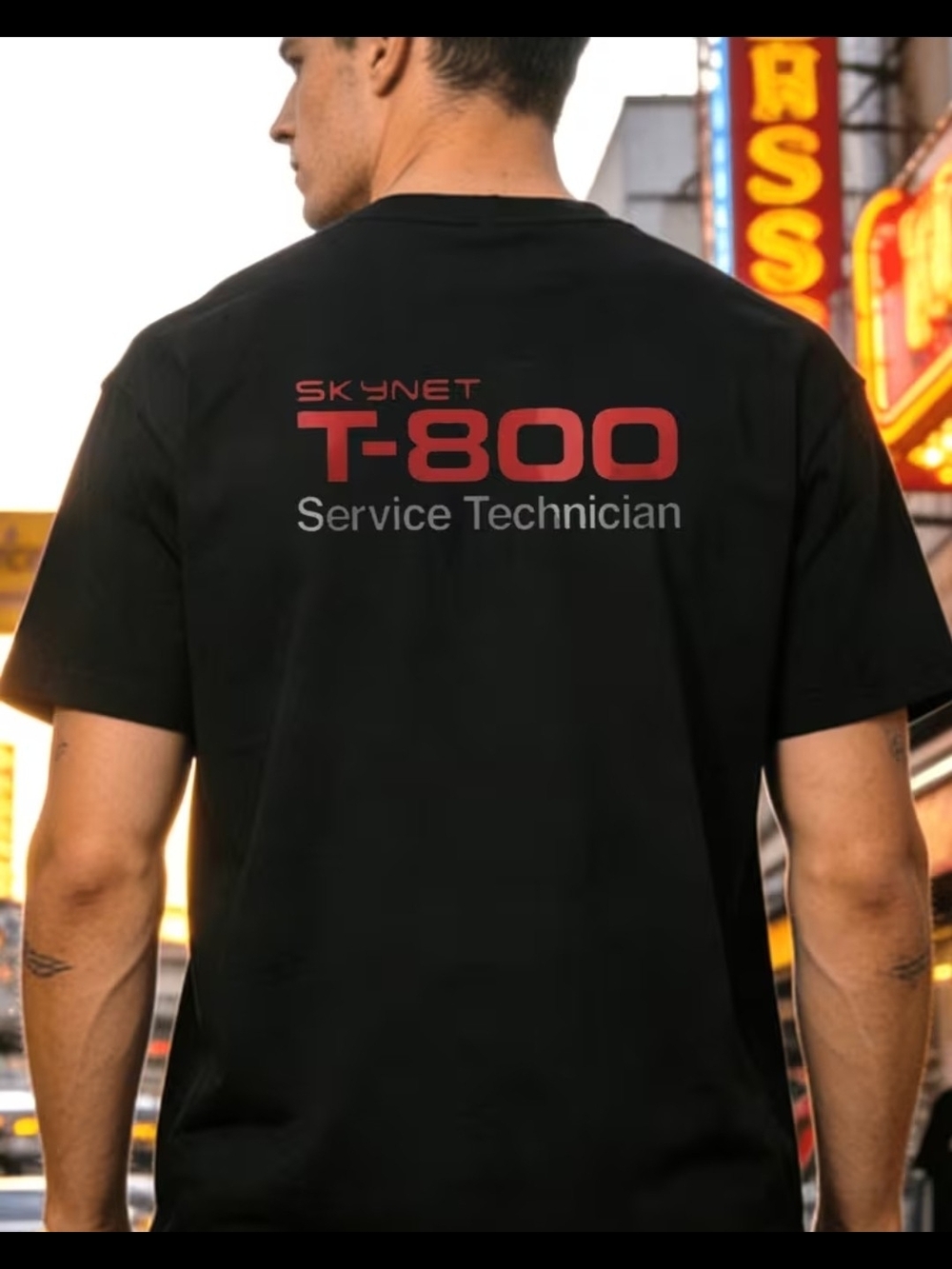 SKYNET T-800 Service Technician Graphic Tee -AI Terminator XXL